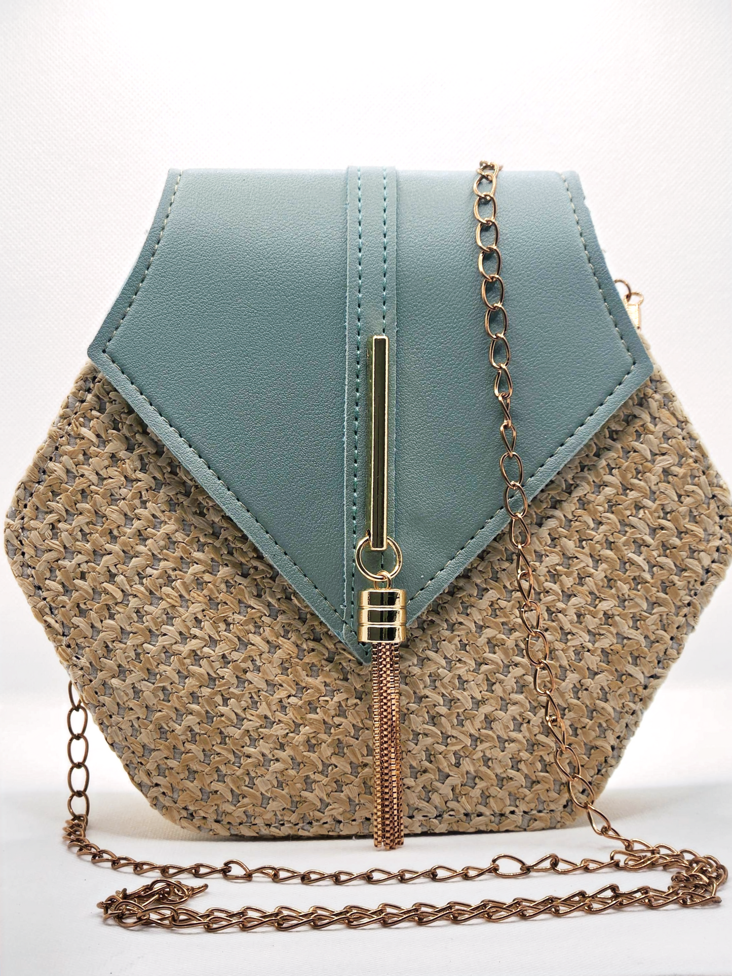 Mint Crossbody Straw Bag - Le Décor