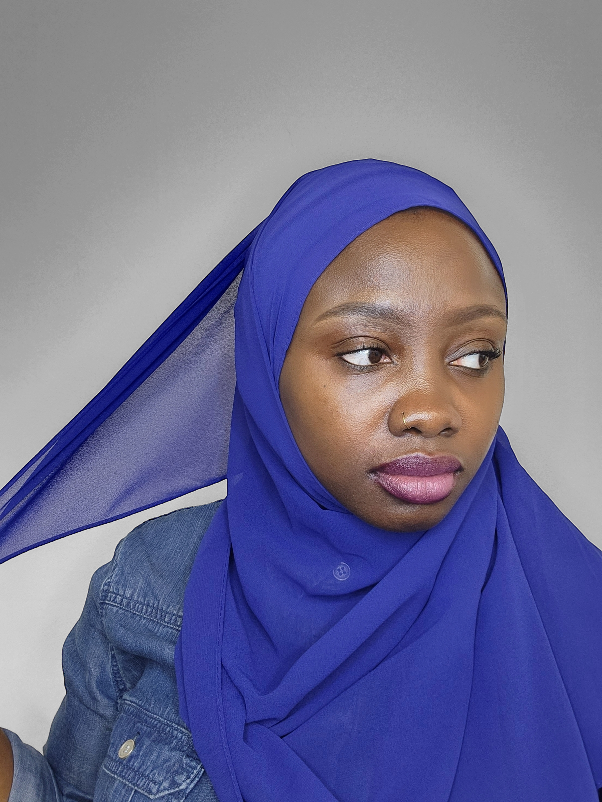 Blue Chiffon Hijab - Le Décor