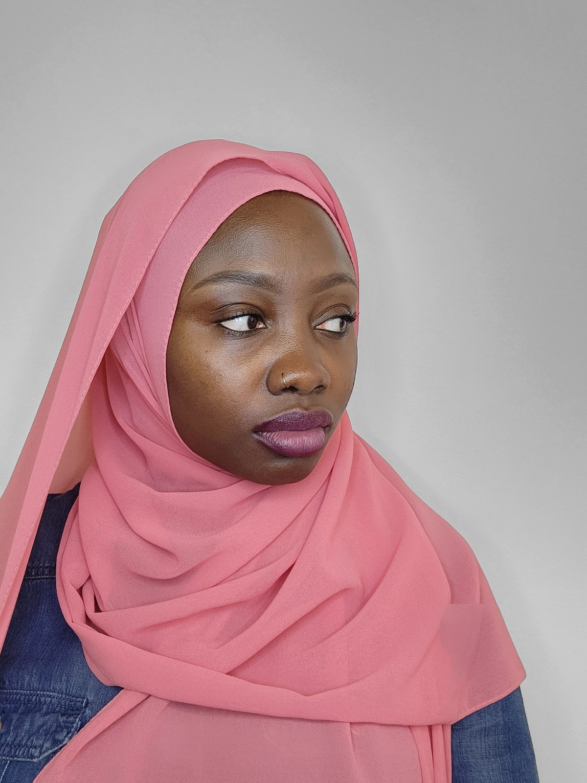 Rouge Pink Chiffon Hijab - Le Décor