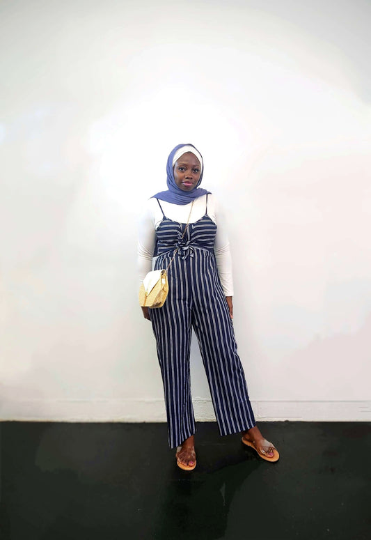 Blue Striped Romper - Le Décor