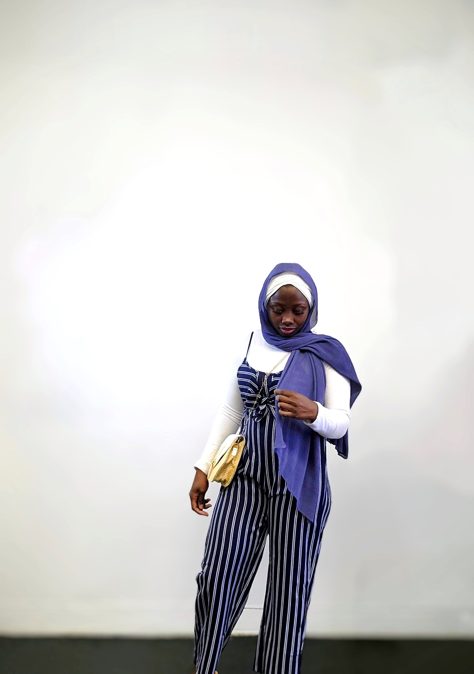 Blue Striped Romper - Le Décor