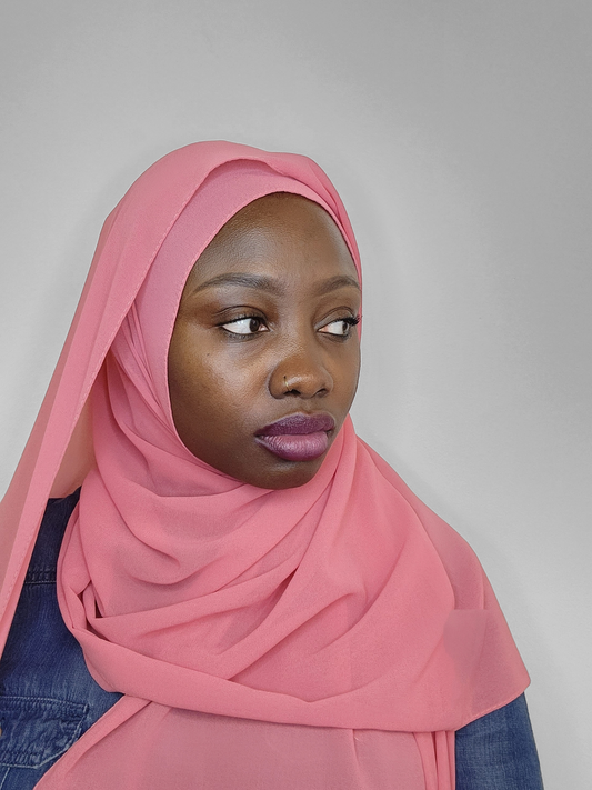 Rouge Pink Chiffon Hijab