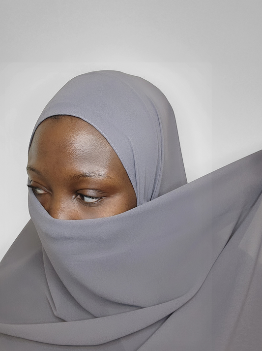 Gray Chiffon Hijab